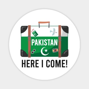 Pakistan here I come. Pakistani flag travel design Magnet